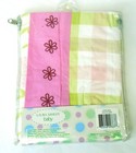 Laura Ashley Baby Love 100  Cotton Window Valance Pink Green Plaid Flowers