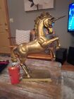 Magnificent 17  Tall Solid Brass Unicorn Statue Figurine Mythological Fantasy 