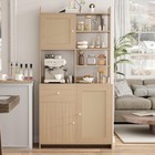 71 h Kitchen Hutch Storage Cabinet Freestanding Buffet Cabinet Pantry Cabinet
