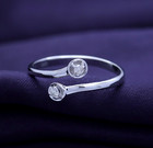 Natural Round Diamond Accents Toe Ring 925 Sterling Silver