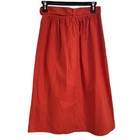 Asos Women   s Linen cotton Midi Skirt  Waist Tie  Side Zip  Orange  Sz 4 