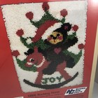 Vtg National Yarn Crafts Latch Hook Kit Rocking Horse Holiday Christmas 18x24 