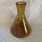 Vintage Hand Blown Mcm Amber Glass Carafe Bottle Vase