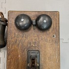Antique Pre-1940 Wooden Wall Telephone W  Bells   Candlestick Receiver