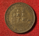 South Africa Penny 1954 Bronze Coin Km 46 T10402a