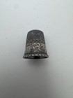 Victorian Sterling Silver Thimble Engraved Swallow Bird Flower Signed Read