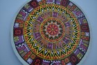 Vintage Mid Century Modern Kitchen Cutting Board Round Geometric Wall Plaque 