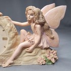 Fairy Table Shelf Clock Resin Flower Butterfly Pink Wings Quartz Shabby Chic