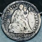 1867 S Seated Liberty Half Dime 5c Key Date Ungraded Us Silver Coin Cc25048