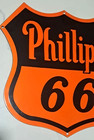 Phillips 66 Porcelain Enamel Sign 20x20 Orange Shield Gas Oil Pump Plate  Garage