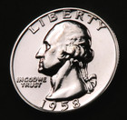 1958 Washington Quarter   Gem Proof   90  Silver   Better Date