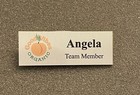 4 Customized Metal Name Badges   Tags 2 3 4  X 3 4  - Gold Plate Full Color Logo