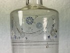 Antique Open Pontil Hand Painter Decanter Bottle Snow Flakes Winter Orig 9in 