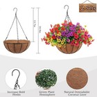 2 Set Hanging Baskets With Artificial Flowers For Outdoor Porch Garden Decor