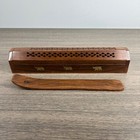 Handmade Indian Wooden Incense Box Burner W  Tray   Incense  Elephant Design