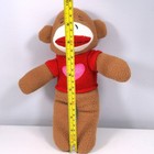 Dan Dee Sock Monkey Plush Brown Red Heart Sweater 9 Inch Stuffed Animal Toy 2011
