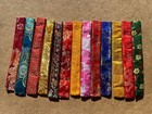 Japanese Blue Cherry Blossom Wood Chopsticks W  Free Handmade Silk Holder
