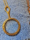 2 Pc Vintage Magnifier Monocle Lens Necklace Magnifying Glass Loupe Pendant 