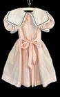 Vintage Girls Dress Pink White Stripe Eyelet Trim Collar Size 7 Love    n Stitches
