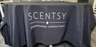Scentsy Indepent Consultant Banquet Size Tablecloth Black 132x90  Good Condition