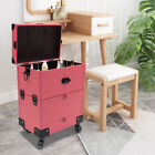 New  Rolling Makeup Train Case Beauty Trolley Cosmetic Organizer Box With Mirror