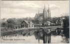 C1907 Roskilde Domkirke Denmark Postcard Cathedral Water Reflection Photo
