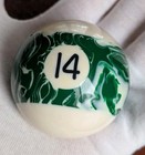 Pool Ball Joe Camel Swirl  14 Green Pool Billiard Ball  Scarce 