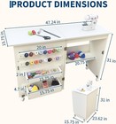 Folding Multipurpose Sewing Table With Compact Design  With Wheels