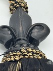 Large Decorative Tassel Tieback Black Gold Rope Fleur De Lis Curtain Tie Back