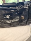 Bon Jovi Black Leather Duffel Bag Carry-on Travel Overnight Heart   Dagger Logo 