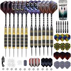 Steel Tip Darts Set 20g 24g - Metal Tip Brass Barrels With Carrying Case