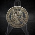Hand Cut Hobo Coin Dollar Skull Skeleton Brave Indian Warrior Art Hobo Nickel