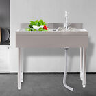 Commercial Sink Stainless Steel Kitchen Utility Sink 1 Compartment   Prep Table