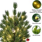 2 Pack 16inch Small Christmas Tree With Warm White Multi-color Lights  Mini C   