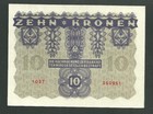 Austria 10 Zehn Kronen 1922 Pick  75 World Banknote Currency Paper Money