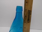 Vintage Arthur Singer Kingfisher Bird Blue Glass Bottle Clevenger Brothers