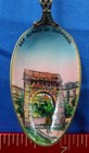 Antique France Roman Ruin 800 1000 Silver Enamel Bowl Souvenir Spoon 5-1 4  Long