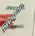2pcs Snap-on Tool Box Logo Emblem Chrome Silver Badge Decal 8  Inch Long - New