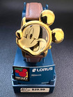 Vintage Lorus Seiko Disney Mickey Mouse Gold Face Ears Watch   New