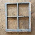 Antique Wood  Window Frames  Square 4-pane  Lot Of 3  Blue red natural same Size