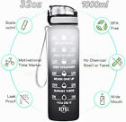 32oz Motivational Drinking Straw Water Bottle With Time Marker And Buckle Strap