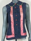 Vintage Ruffle Trim Vest Folk Boho Blouse  Ethnic Clothing
