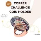 Military Challenge Coin Display Stand - Solid Metal With Anodized Copper