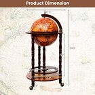 Costway 17 5  16th Century Italian Style Wood Globe Wine Bar Stand Bottle Shelf