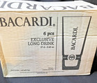 Set Of 6 Bacardi Rum Cocktail Highball Drinking Glasses By Rastal Italy - Nib