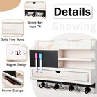 Amyhill Rustic Wooden Key Holder Wall Mount 7 Hooks Shelf Mail Organizer