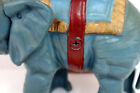 Vintage Mechanical Cast Iron Circus Elephant Bank Blue Gold Coin Money Bank