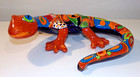 Large Vibrant Boho Hand Painted Ceramic Lizard Mexican Pottery Gecko 13 