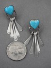 Sterling Silver Heart Turquoise Earrings 925 Qt Southwestern