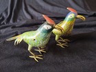 Pair Of Antique Cloisonne Figural Bird Incense Burners With Removable Caps